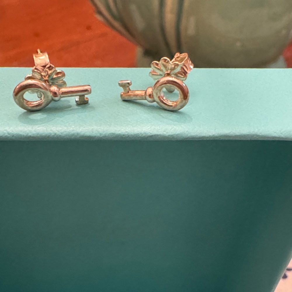 Tiffany & Co. Silver Key Earrings